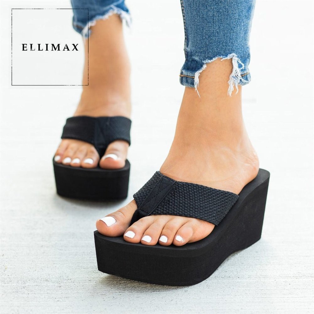 NEW IN BOX Thong Open Toe Platform Wedge Heel Sandals
